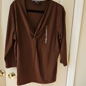 Jones New York Chocolate Brown Women's Blouse